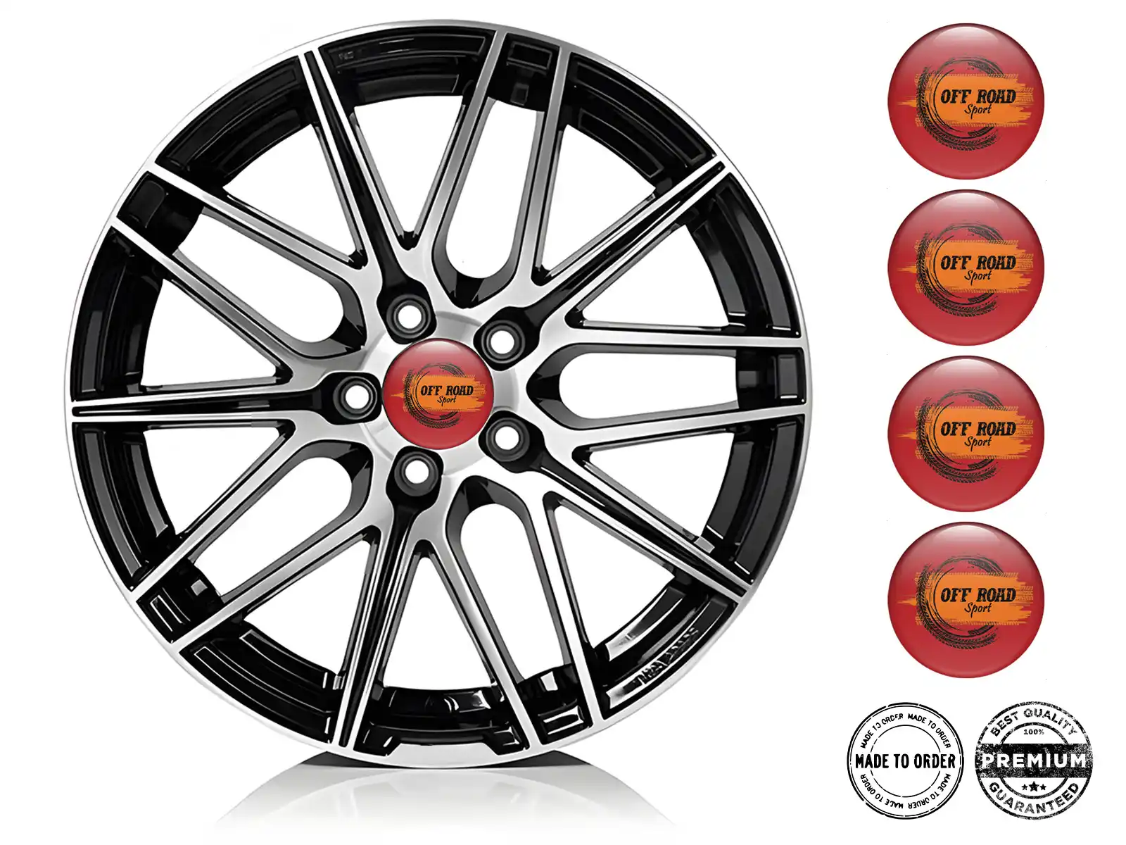 Wheel Emblems Logo Tuning Domed Sport Style